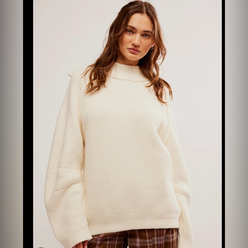 FREE PEOPLE Sunbeam Sweater / NWOT. Coconut milk - Picture 2 of 5